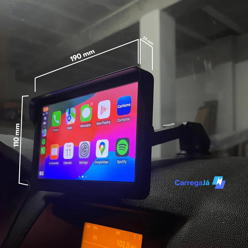 Multimídia Universal com AndroidAUTO e Apple CarPlay + Câmera de Ré 🎁