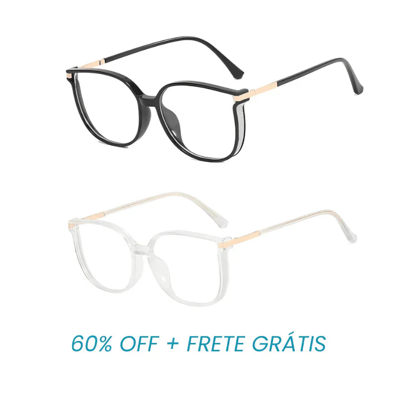 Óculos Multifocal Crystal Fashion - Se Adapta Ao Seu Grau (Compre 1 Leve 2 + Brinde Capinha Protetora)