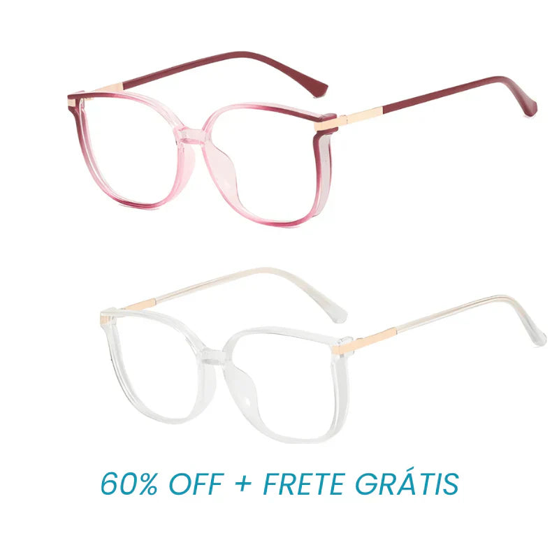 Óculos Multifocal Crystal Fashion - Se Adapta Ao Seu Grau (Compre 1 Leve 2 + Brinde Capinha Protetora)
