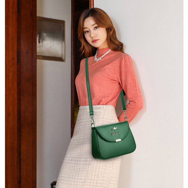 Bolsa Feminina Transversal de Couro Legítimo - Elegancy