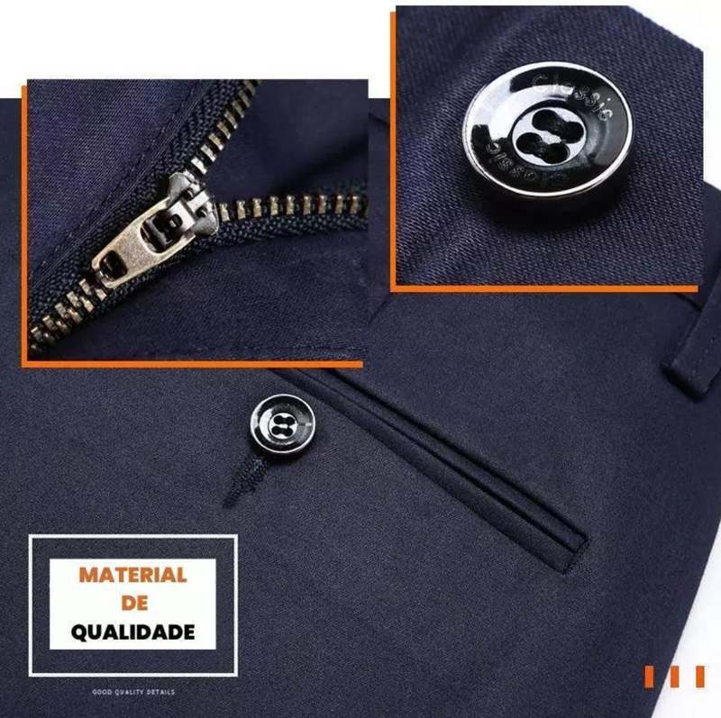 Kit 4 Calças Social Clássica Alfaiataria Gentleman + Brinde Cinto Social Couro