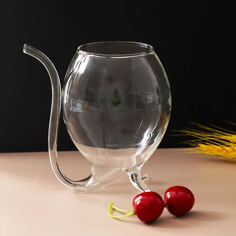 Copo de Drink com Canudo de Vidro Castiliani