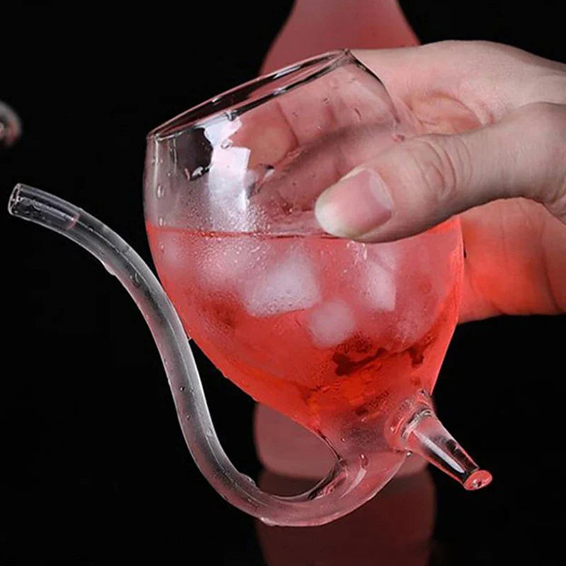 Copo de Drink com Canudo de Vidro Castiliani
