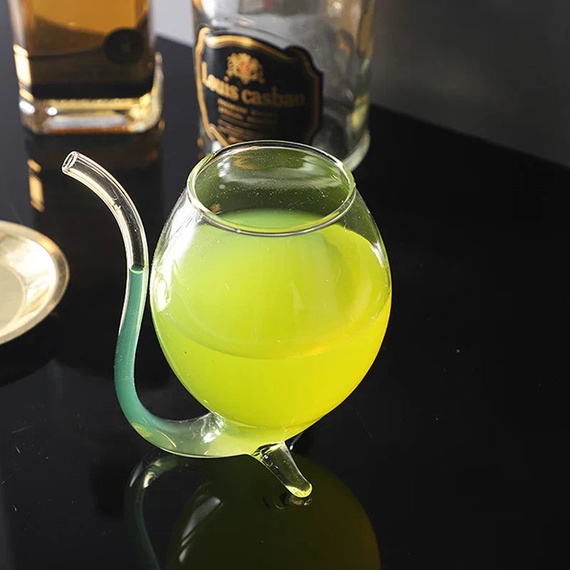Copo de Drink com Canudo de Vidro Castiliani
