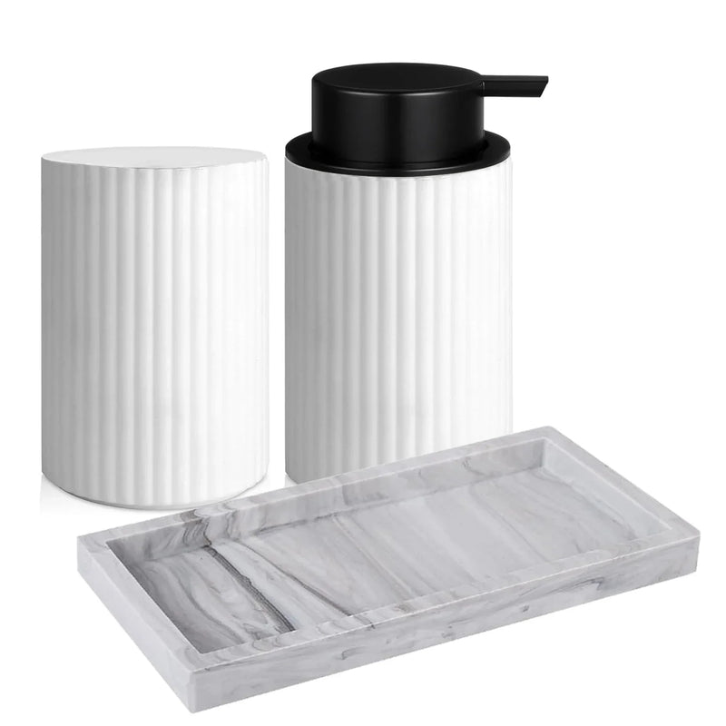 Kit Luxo para Banheiro com Dispenser de Espuma e Organizador Castiliani