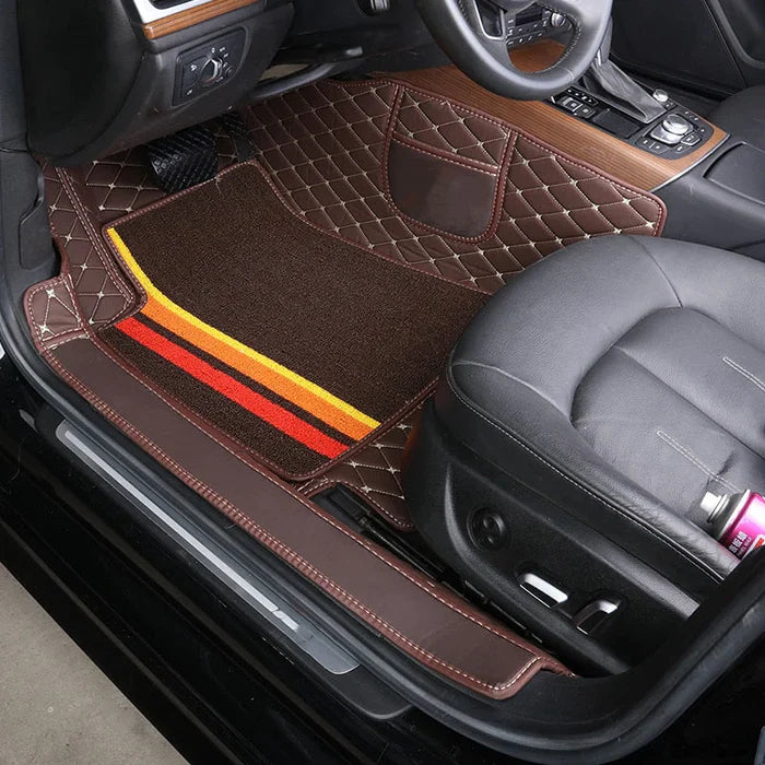 Conjunto Completo de Tapetes Automotivos Veluna Luxo e Conforto 2025 | Jogo de 4 Peças + Capa de Volante