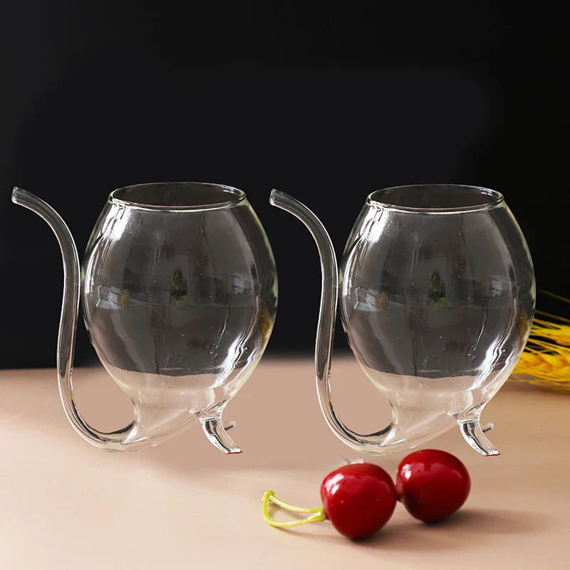 Copo de Drink com Canudo de Vidro Castiliani