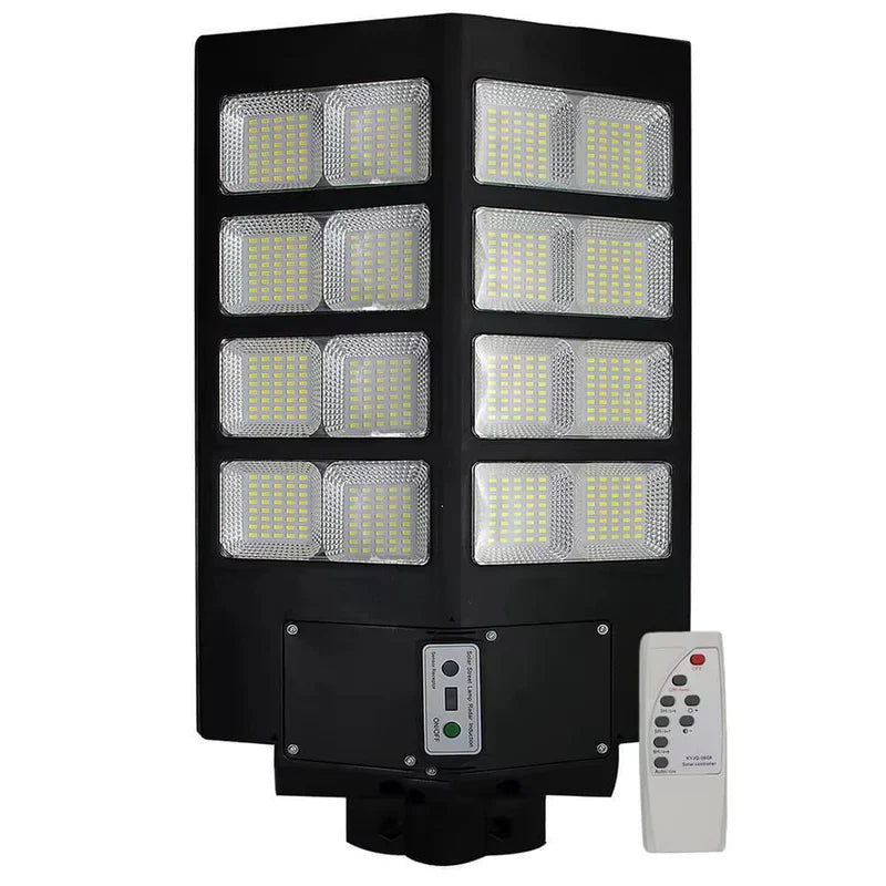 Kit 3 Luminárias LED Solar para Chácaras, Quintal, Comércio e Ruas - Parede ou Poste