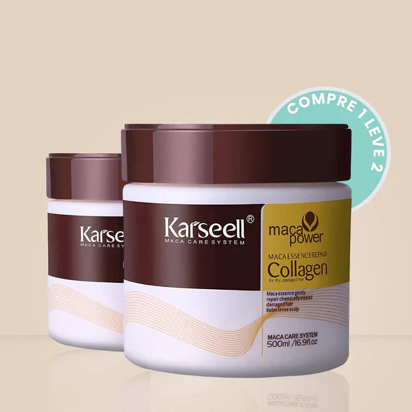 Máscara de Colágeno Karseell Original: Renovação e Brilho para Cabelos | COMPRE 1 LEVE 2