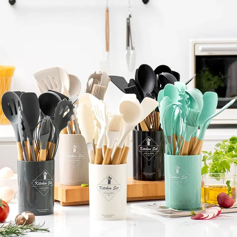 Conjunto de Utensílios de Cozinha 12 Peças de Silicone Castiliani
